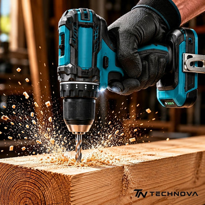 Wiertarko-Wkrętarka Akumulatorowa TECHNOVA V21 Pro + Zestaw Akcesoriów