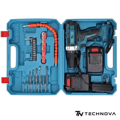 Wiertarko-Wkrętarka Akumulatorowa TECHNOVA V21 Pro + Zestaw Akcesoriów