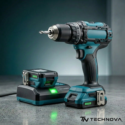 Wiertarko-Wkrętarka Akumulatorowa TECHNOVA V21 Pro + Zestaw Akcesoriów