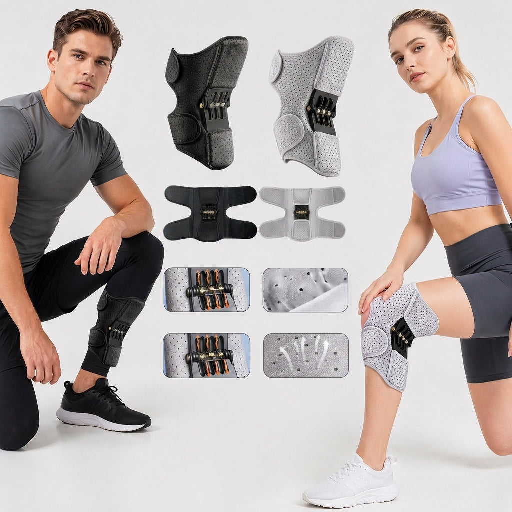 KneeMax Pro – Medyczna Orteza Kompresyjna Kolana ze Stabilizatorami Sprężynowymi i Wsparciem Stawu 360°
