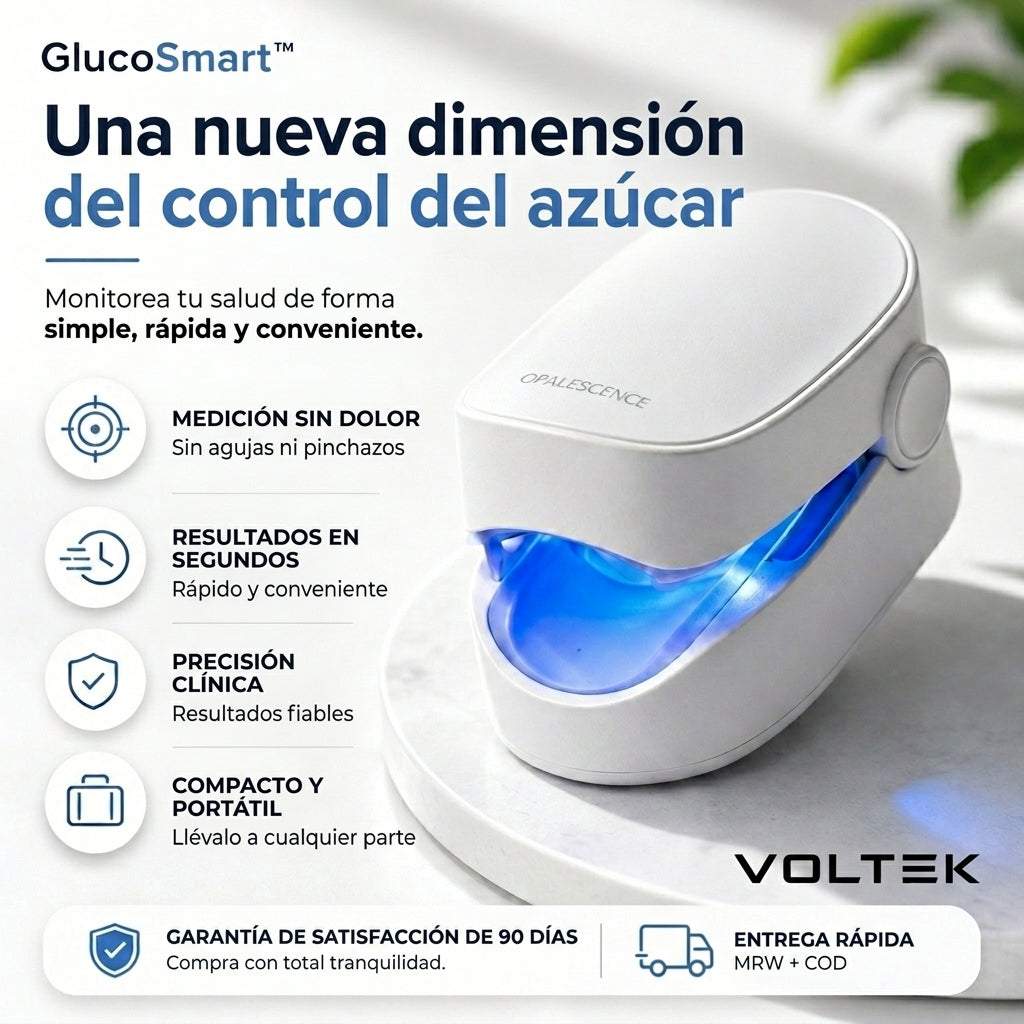 Voltek GlucoSmart™ | Monitor de Salud Portátil 3 en 1 para una mayor tranquilidad cada día