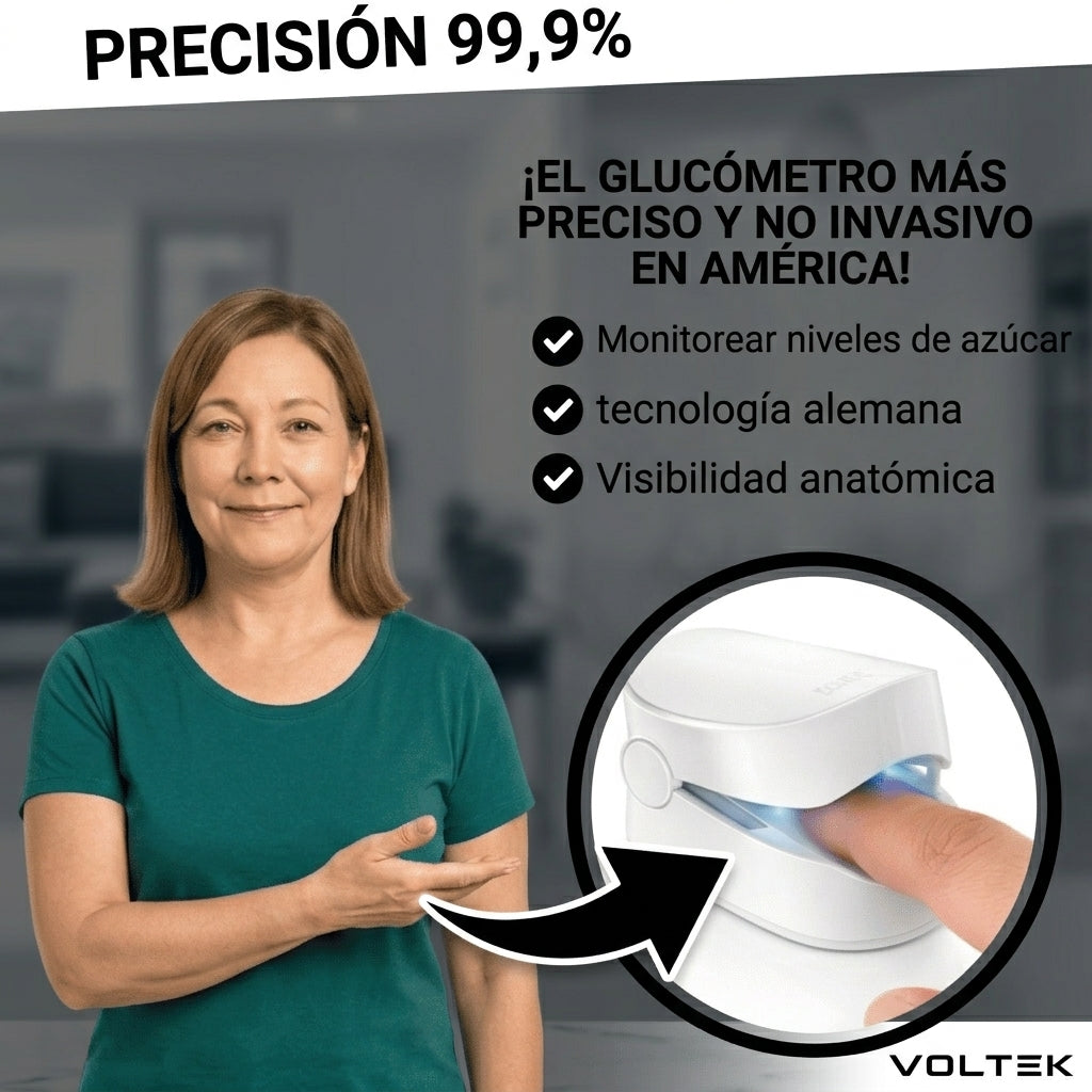 Voltek GlucoSmart™ | Monitor de Salud Portátil 3 en 1 para una mayor tranquilidad cada día